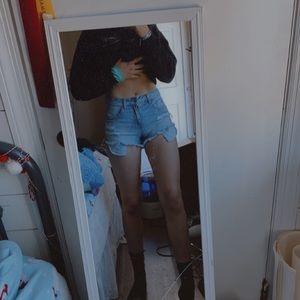 Ripped true craft Jean denim shorts